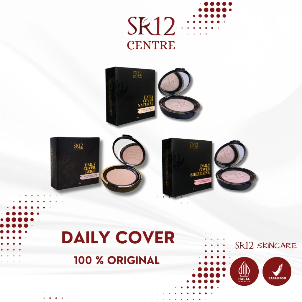 Bedak Daily Cover SR12 Bedak Padat Tabur Make Up Matte Tahan Lama