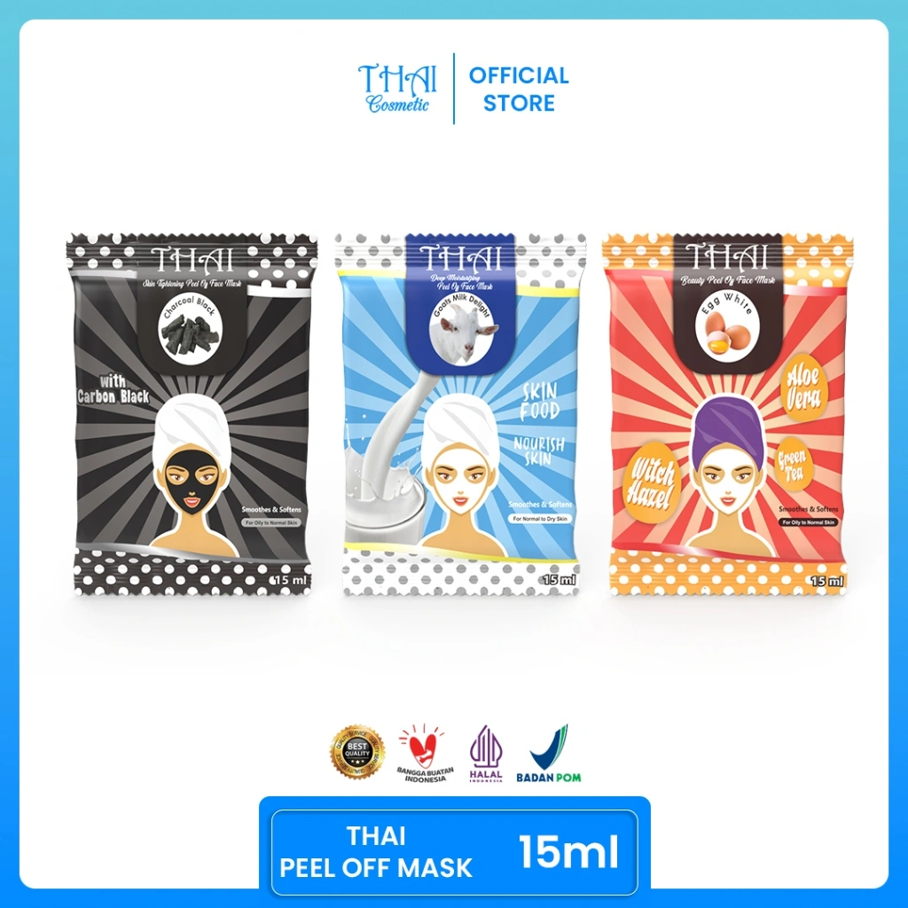 Thai Peel Off 15ml Masker Wajah -  Mengangkat Komedo & Mencerahkan Kulit Wajah