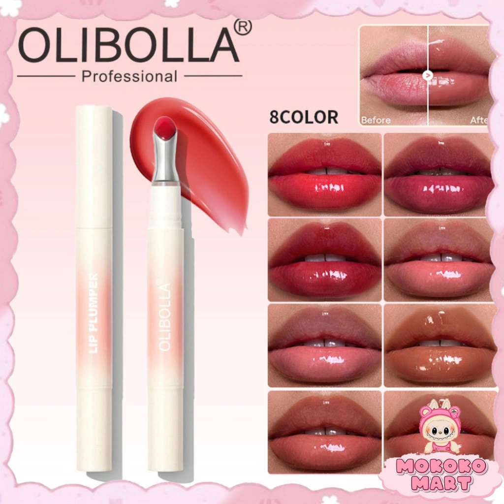 MM 8 Colors Lip Plumper Glossy Buat Bibir Tampak Berkilau Waterproof Lip Balm Plumpy Lip Gloss OB07