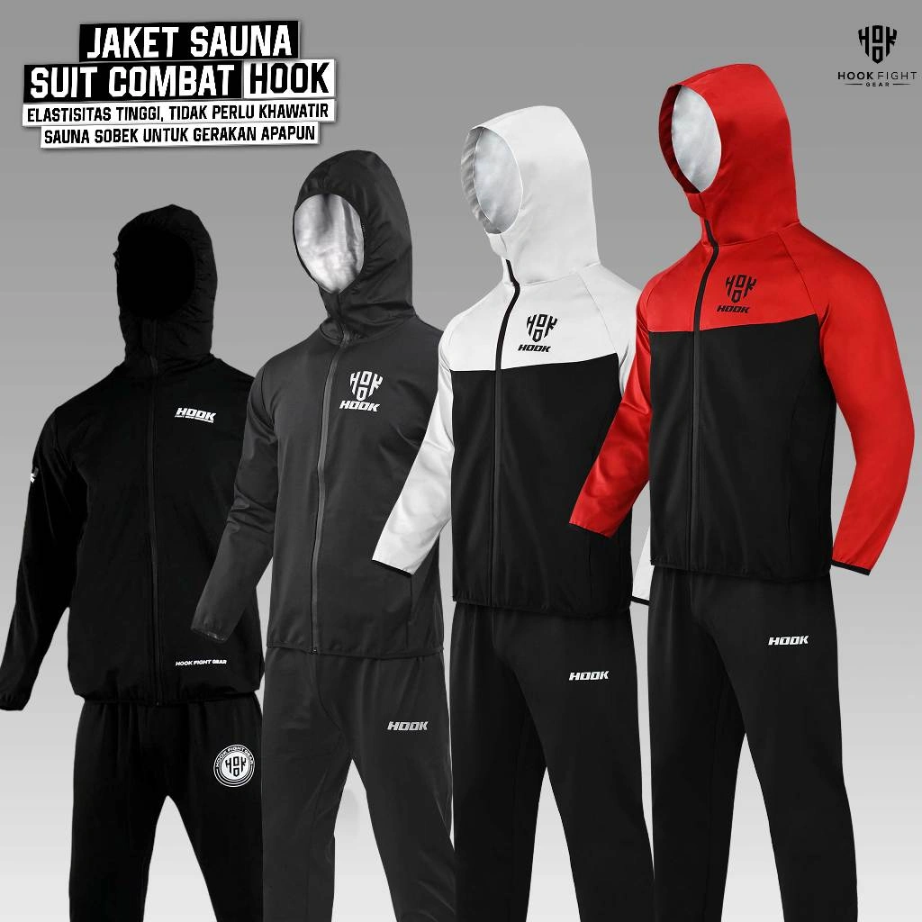 Jaket Sauna Suit Baju Jas Lari Pembakar Lemak Hook