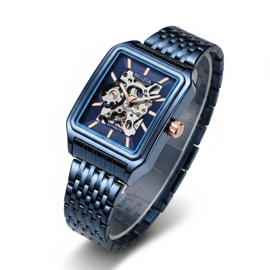 Jam Tangan Belleda 9469 Stainless Otomatis Segi Unisek Pria Wanita Diameter 36 mm Watches Anti Air