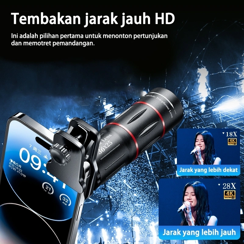 Pandang Lensa Kamera Hp Apexel 28x Zoom Paduan Aluminium Lensa Tele Zoom 60x 36x 18x Zoom Original
