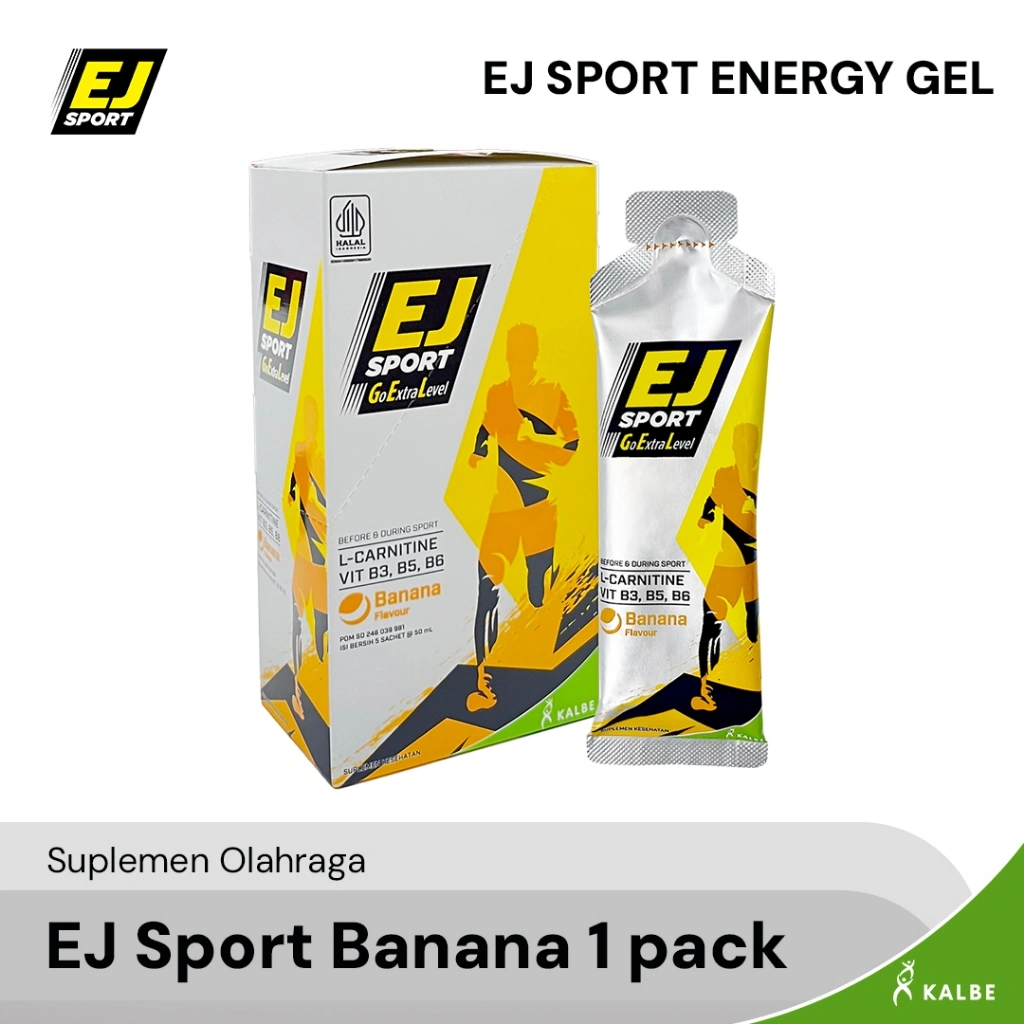 NEW! EJ SPORT GEL Banana Sachet - 1 Pack Suplemen Olahraga