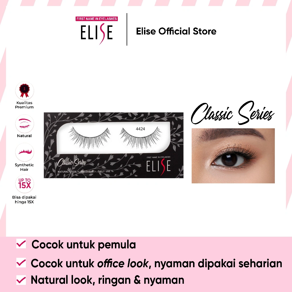 Bulu Mata Elise - Classic 4424 - Bulu Mata Natural/Daily Look/Cocok untuk Pemula