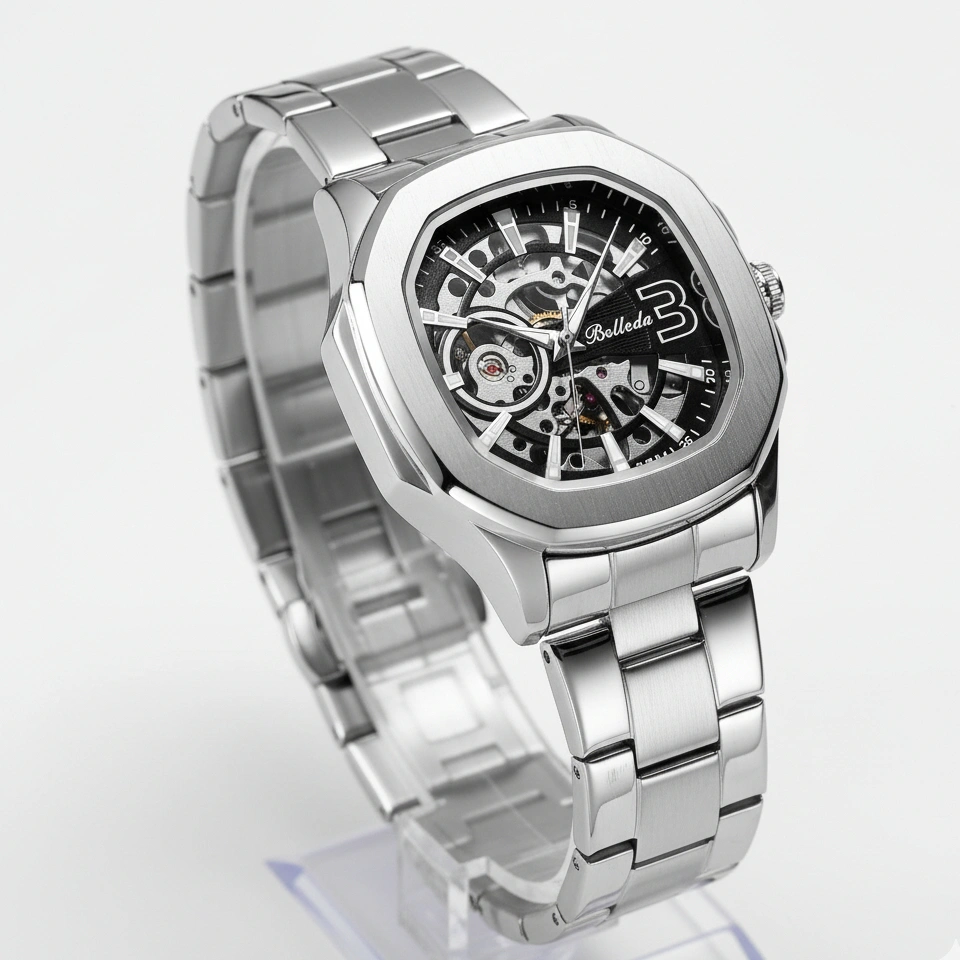Jam Tangan Pria Automatic Belleda 9633 Rantai Stainless Steel Anti Air Fashion Watch Original