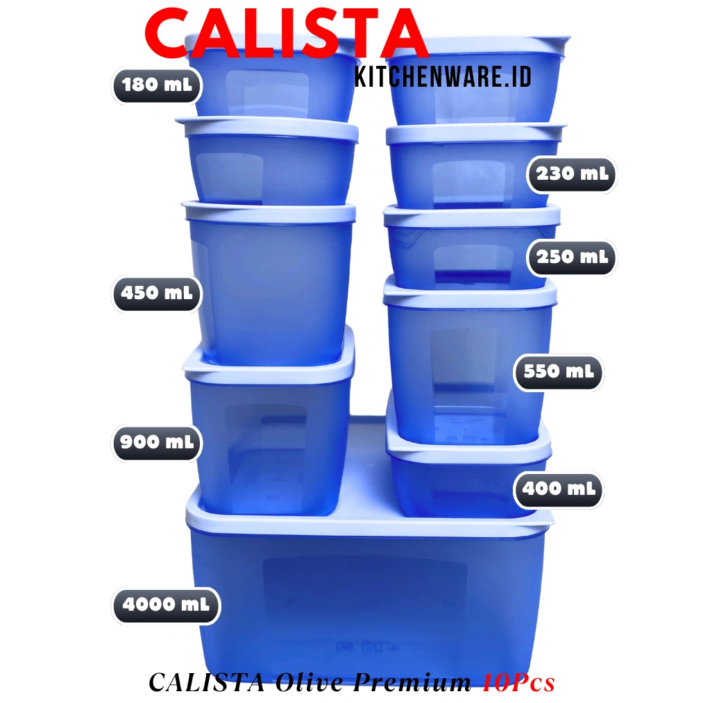 [ CALISTA ] Toples Plastik Bening Premium Olive Ungu 10Pcs Toples Bumbu Dapur Kedap Udara Food Container Kulkas Food Grade