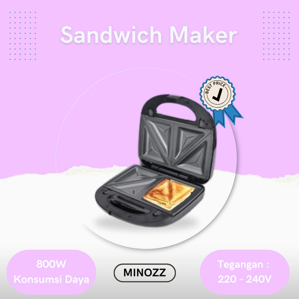 Sandwich Maker Mesin Pemanggang Roti 800watt - MKC KIMISO