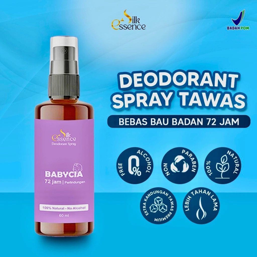 Deodorant Spray Tawas Natural Herbal | Bebas Alkohol & Paraben | Anti Bau Badan & Tidak Lengket