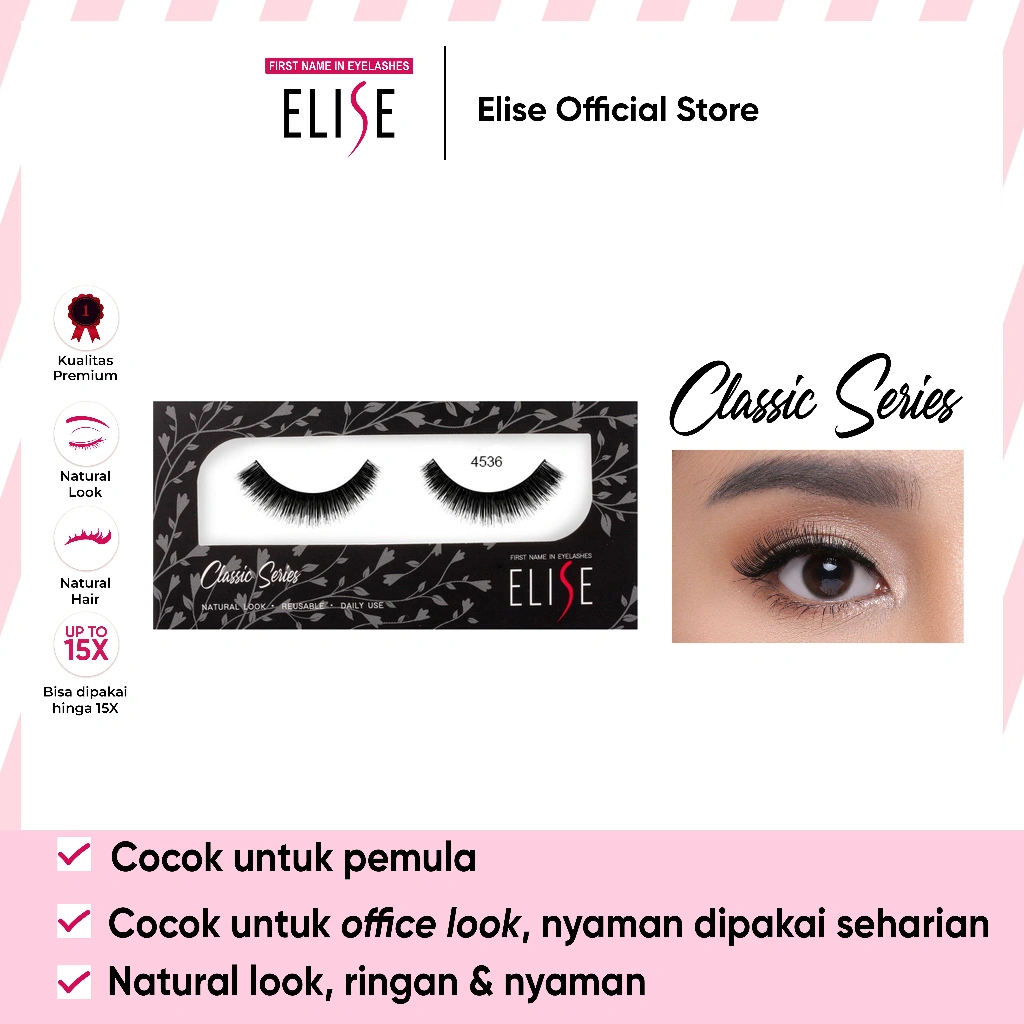 Bulu Mata Elise - Classic 4536 - Bulu Mata Natural/Daily Look/Cocok untuk Pemula