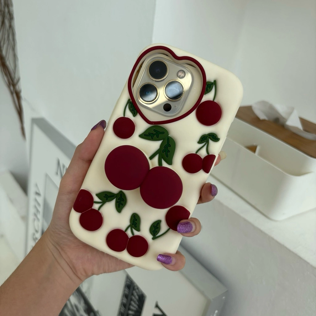 CASEUNIQQ Case Cherry Coquette Merah Silikon Griptok Softcase Casing HP Compatible with iphone