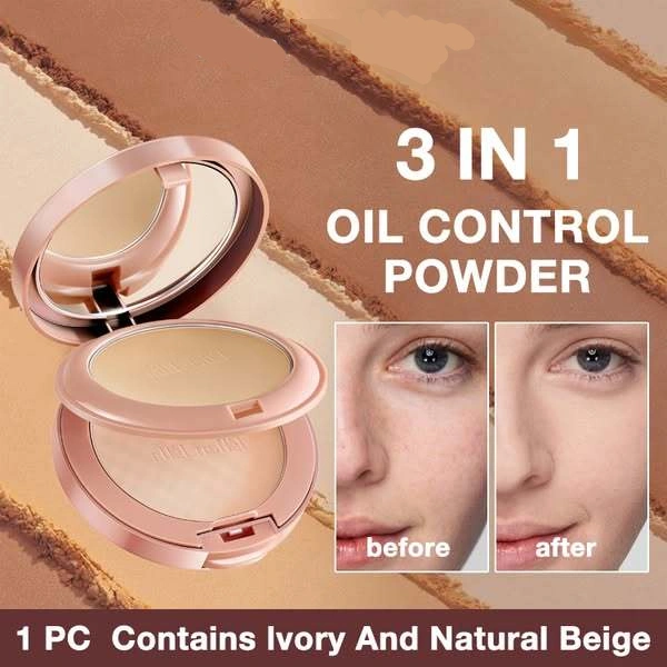 3 in 1 Bedak Double Layer Powerful Oil Control Setting Powder SPF25+ Compact Powder Ellen Ella 3 in 1 Double Layer Powder Powerful Oil Control Setting Powder SPF25+ Compact Powder