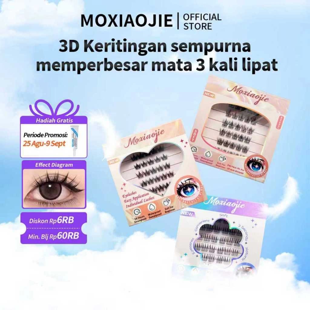 MOXIAOJIE Bulu Mata Palsu Korean Look 10-12MM Bulu Mata Palsu Magnet Tanpa Bulu Mata Palsu + Lem Bulu Mata Eyelash Bulu Mata Eyelash Extension Dan Lem Bulu Mata Palsu Tanpa Lem Langsung Tempel Bulu Mata Palsu Free Lem Bulu Mata Palsu Lembut Natural +Lem