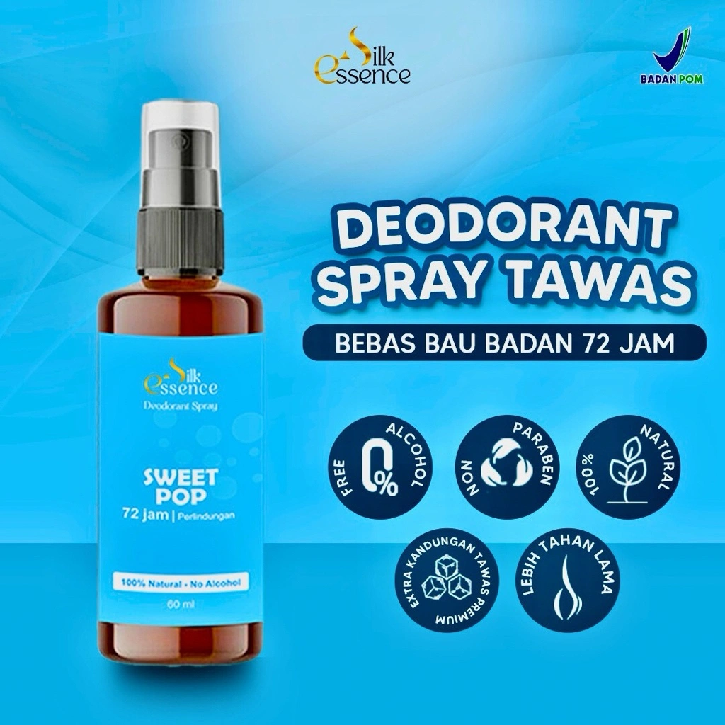 Deodorant Spray Tawas Premium | Anti Bau Badan 72 Jam | Cepat Kering, Tidak Lengket & Anti Noda