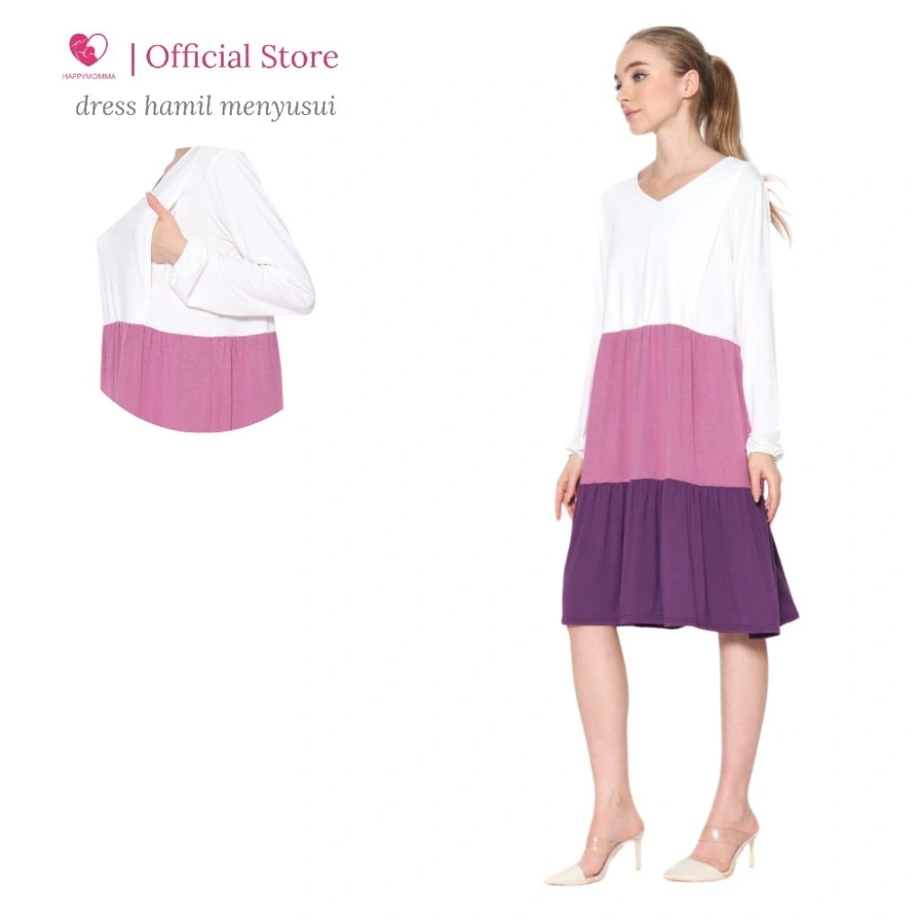 Happymomma - Baju Hamil Busui Friendly Bukaan Kanan Kiri Lengan Panjang Shira