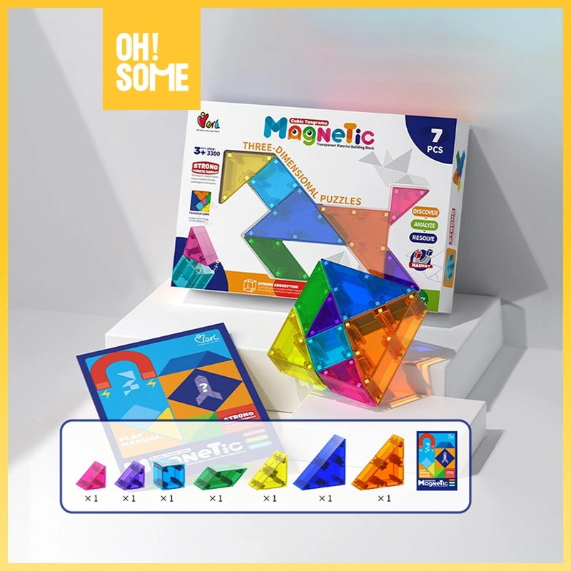 OHSOME  - Yinerle Balok Mainan Rakit Edukasi Kreatif Anak Blok Bangunan Puzzle Tangram Magnetik DIY