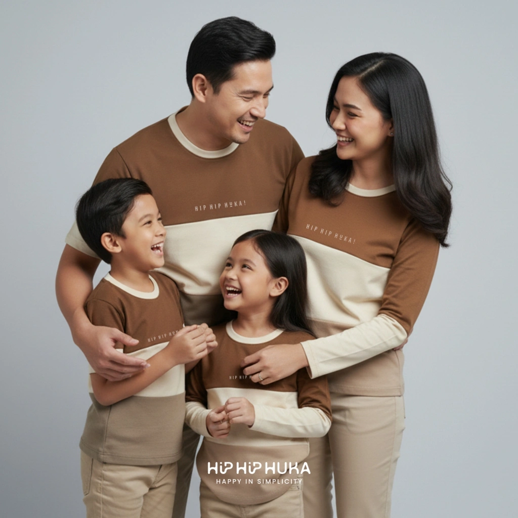 HipHipHuka - Baju Kaos Couple Keluarga Family Set Pakaian Keluarga Ayah Ibu Anak Triloka Series