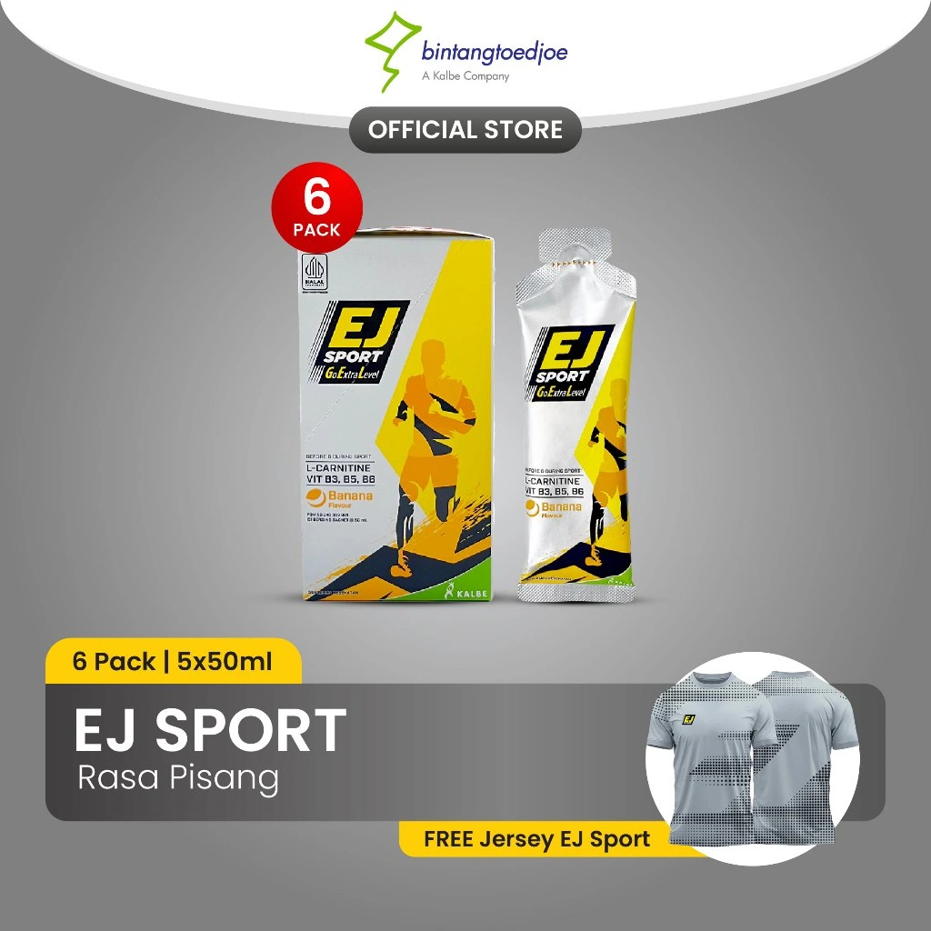 NEW! EJ Sport Sachet Banana 6 Pack FREE Jersey EJ Sport (XS-XL)