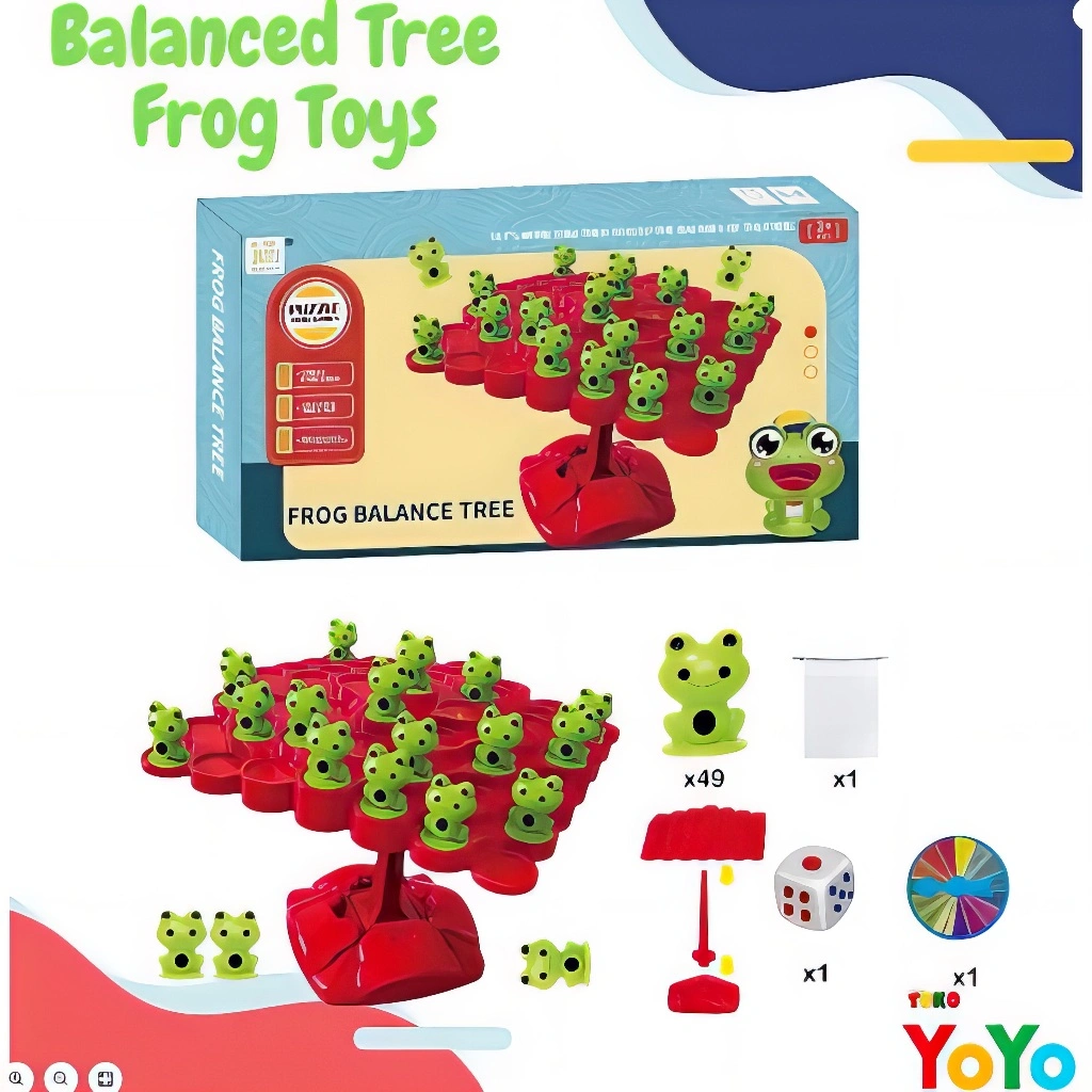 Mainan Edukasi Anak Katak Keseimbangan Pohon – Frog Balance Tree Game, Mainan Board Game Montessori untuk Melatih Keseimbangan dan Berpikir Anak M038
