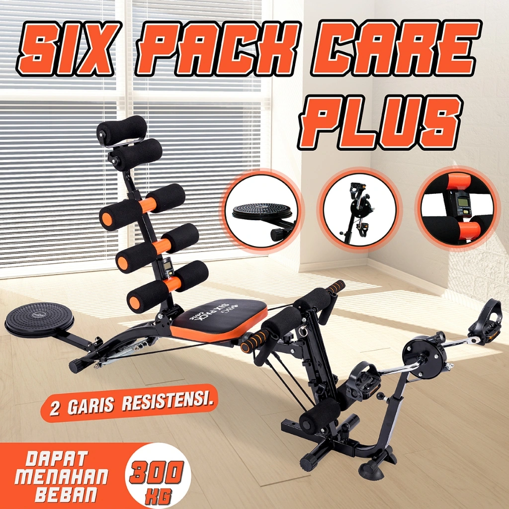 Six Pack Care Plus Alat Olahraga Perut & Lengan | Sit Up Bench Lipat Beban Hingga 300KG