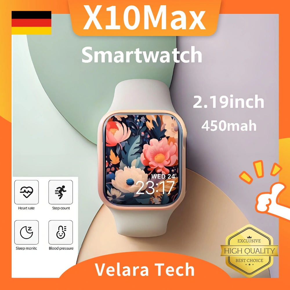 Smartwatch 10 Max Pria Wanita Anti Air Serba Guna Dynamic Island Smart Watch lmpor asli dari Jerman