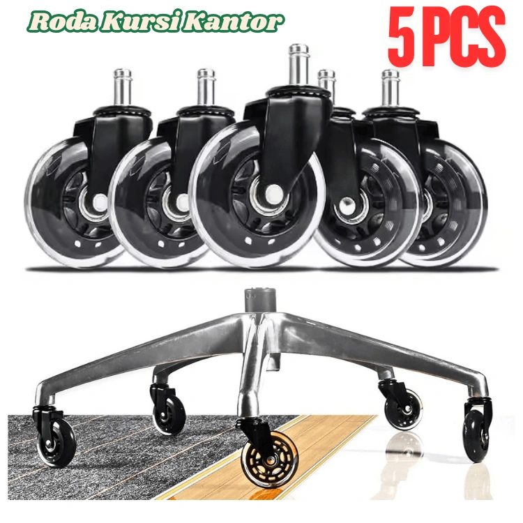 COD 5 Pcs Roda Kursi Putar Kerja Kantor Gaming 360 derajat Rollerblade 2.5 Inch Caster FMA