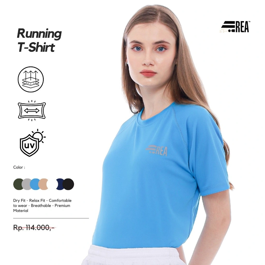 REA ACTIVEWEAR - T-Shirt Running Dry Fit Olahraga Pria Lengan Pendek