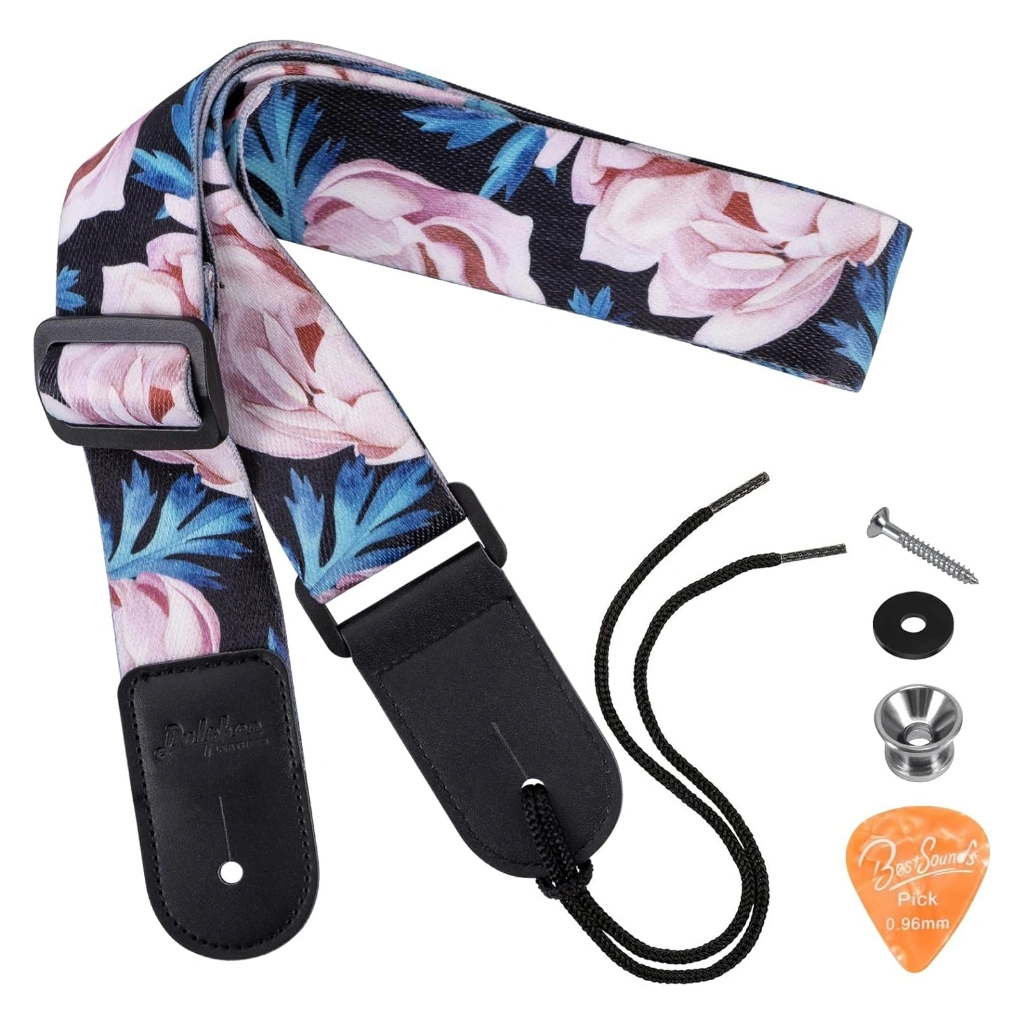 Strap Ukulele, Tali Ukulele Bunga Elegan Untuk Konser Soprano Tenor Dan Ukulele Bariton & Gitarlele