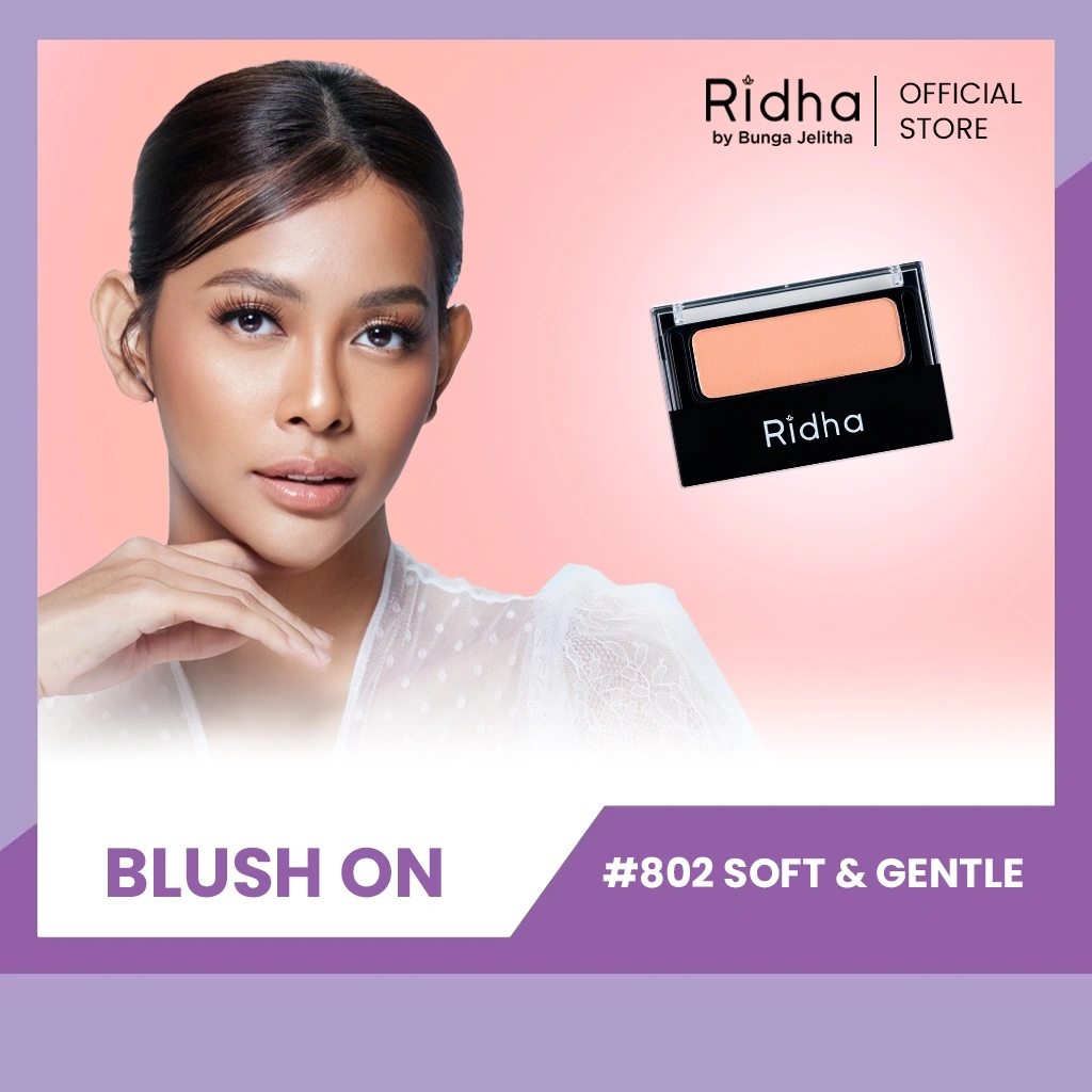 RIDHA Blush On 802 Soft & Gentle Lembut Cerah Natural