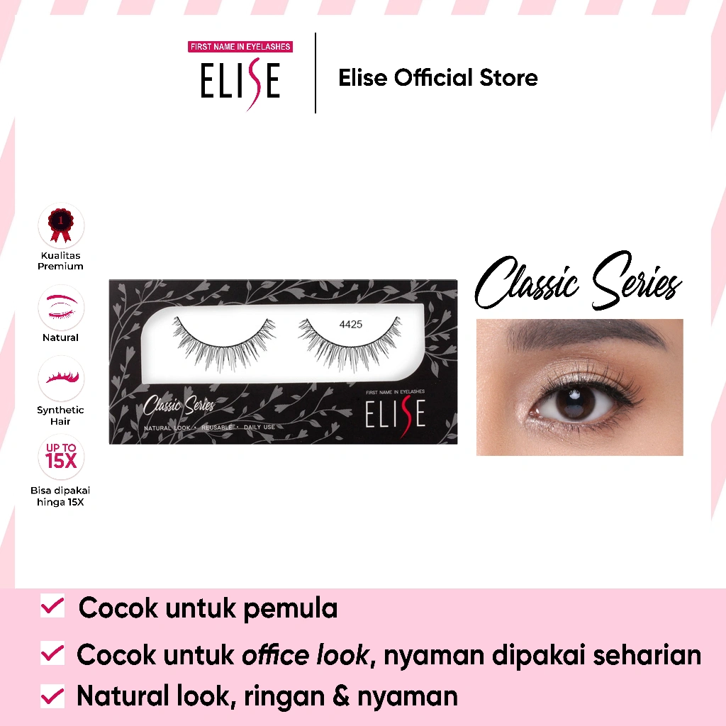 Bulu Mata Elise - Classic 4425 - Bulu Mata Natural/Daily Look/Cocok untuk Pemula