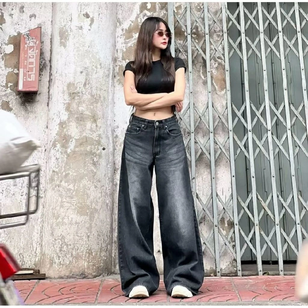 Baggy Jeans - Celana Jeans Wanita Beggy pants Hitam Retro Terbaru - Celana Baggy Jeans Retro Gombrong Reguler Loose Wanita Kekinian Panjang (UNISEX) Highwaist Oversize Baggy Loose Weekend Jeans KOREAN STRAIGHT JEANS Highwaist Bagyy Jeans Jumbo S M L XXXL