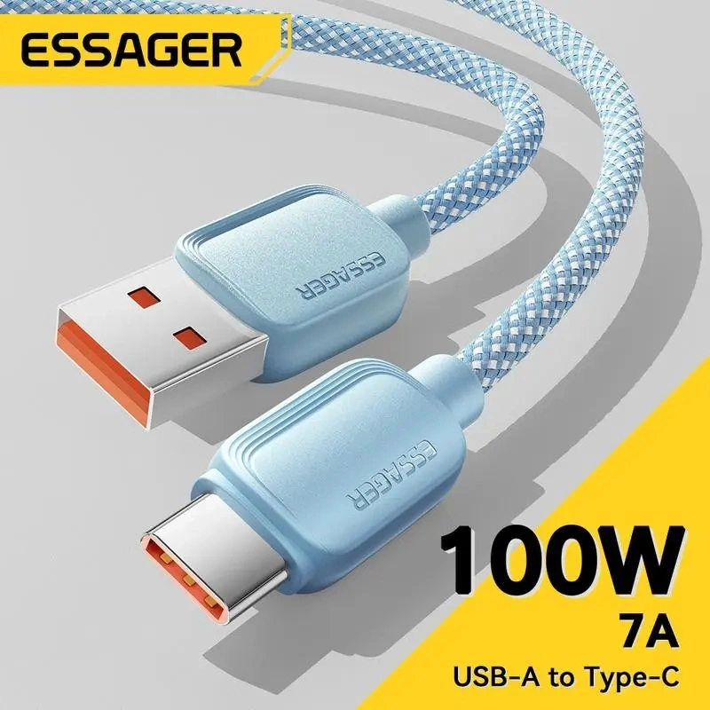 ESSAGER 7A 100W Kabel Data Charger Usb A To Type C Macaron Cable Fast Charging Samsung Oppo