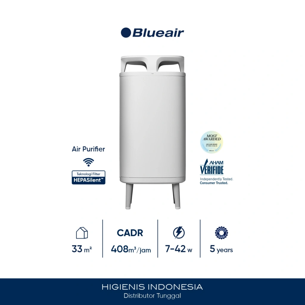 Blueair Smart Air Purifier DustMagnet 5410i Wifi - Pembersih / Penjernih Udara Anti Dust HEPA Filter + Karbon Aktif - Jangkauan 33 m²