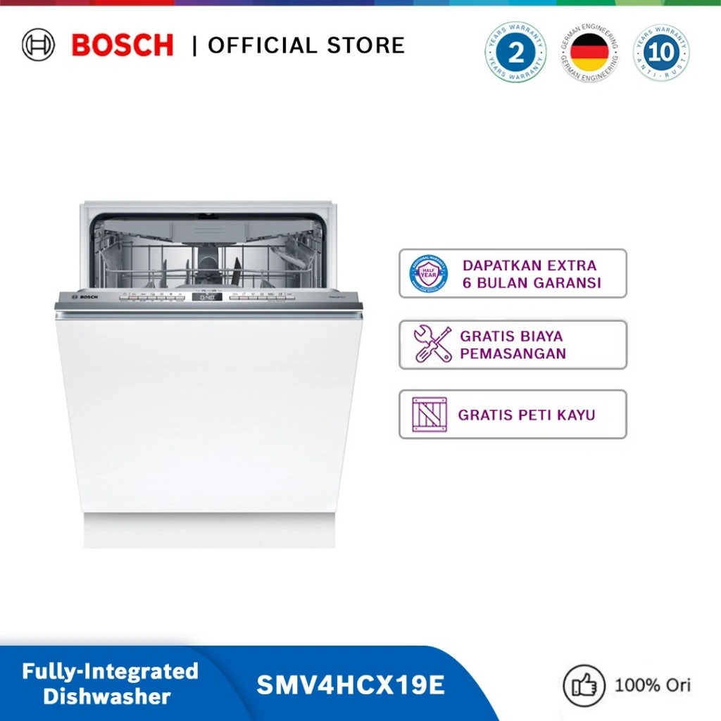 Bosch SMV4HCX19E Fully-Integrated Dishwasher / Mesin Pencuci Piring 60cm Series 4