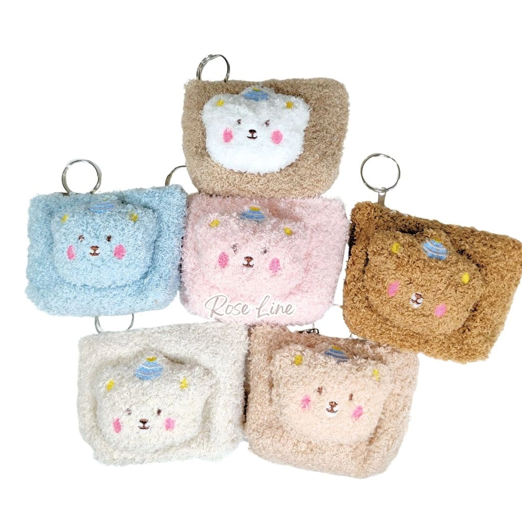 Dompet Koin Bulu Kepala Beruang Lucu