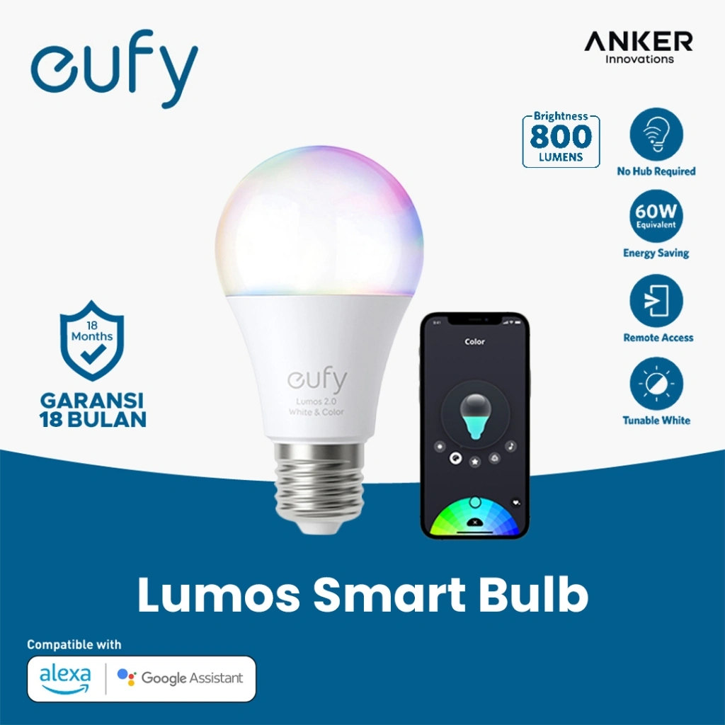 Eufy Lumos Smart Bulb 2.0 Lite-White & Color White