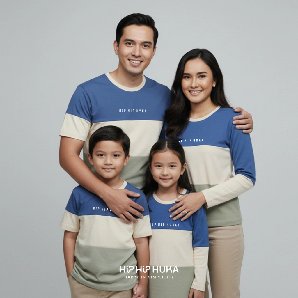 HipHipHuka - Baju Kaos Couple Keluarga Pasangan Ayah Ibu Anak Pasangan Family Set Triloka Samudra