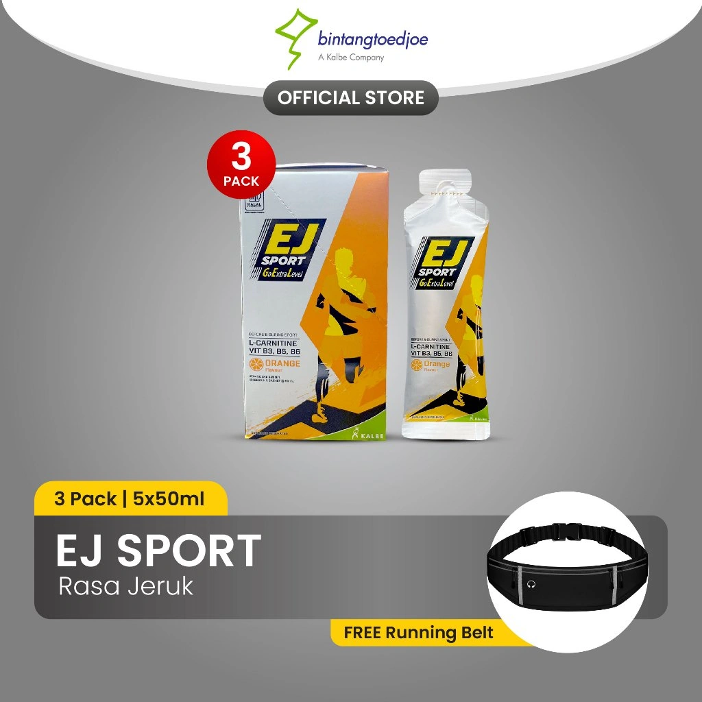 NEW! EJ Sport Sachet Orange 3 Pack (15 sachet) - Energy Gel