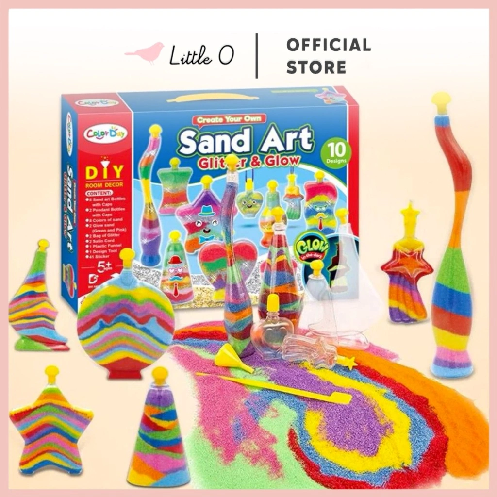 LITTLE O DIY Sand Art Mainan Edukasi Anak Prakarya Dekorasi Pasir Berwarna