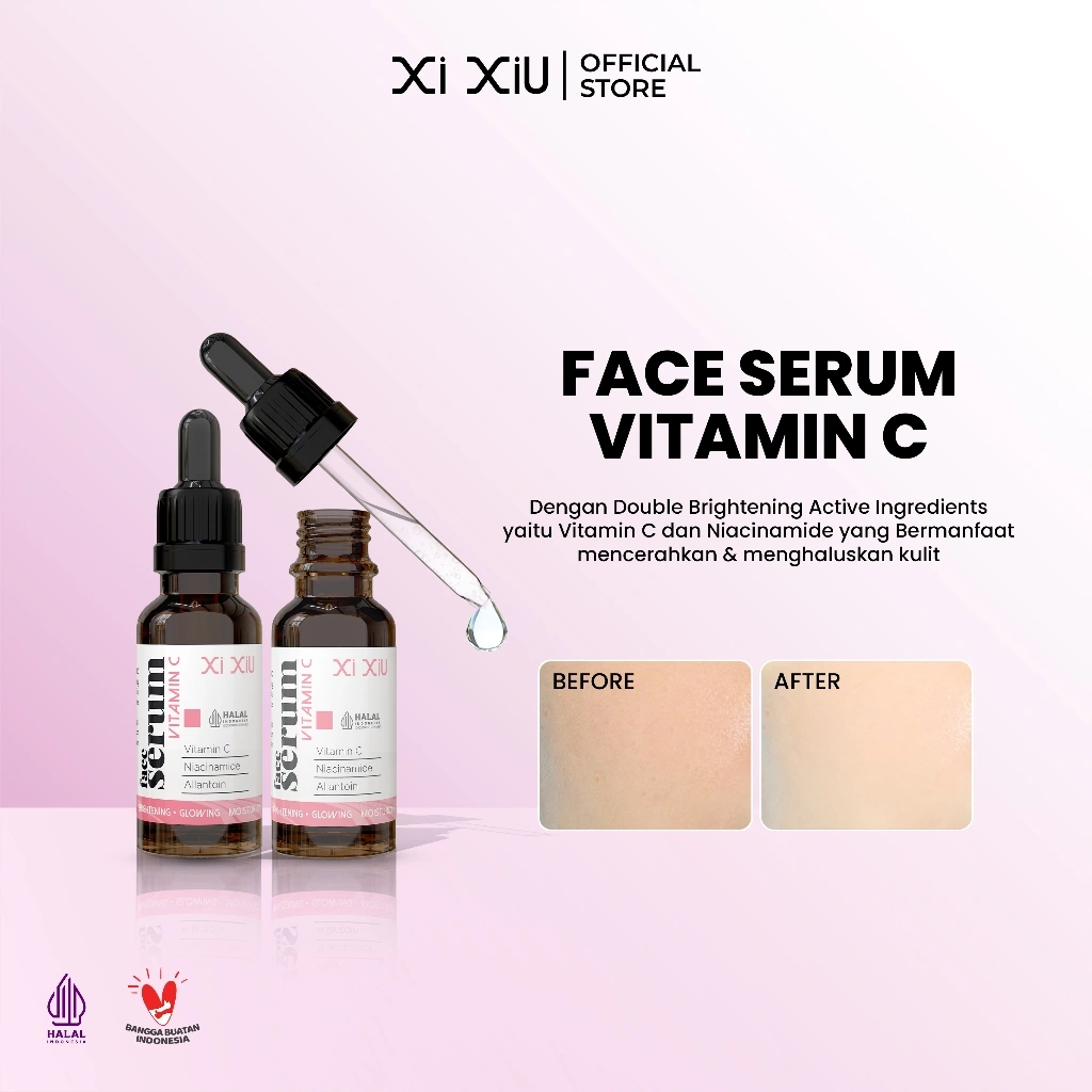 Xi XiU Face Serum Vitamin C | Brightening, Glowing, Anti Kusam | Ringan & Cepat Meresap