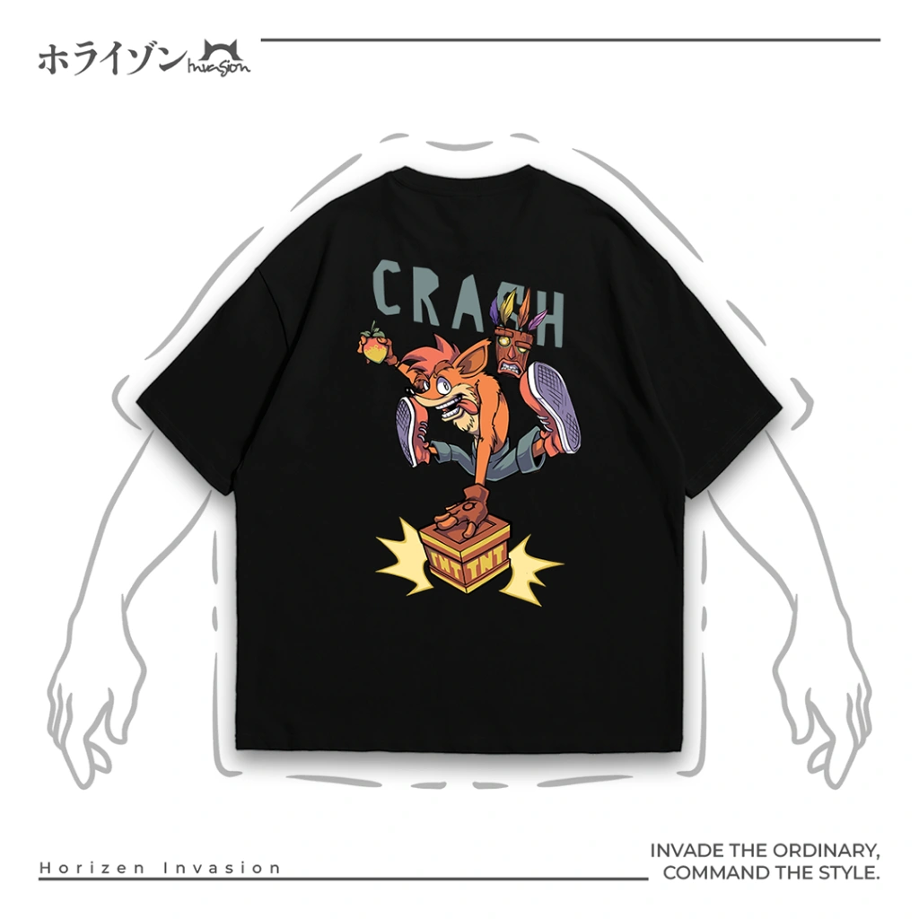 Horizen Invasion Kaos Supersoft Game Crash In Action Pria Wanita Cotton Combed 24s