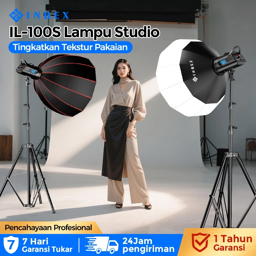INBEX Lighting 100S Lampu  Live streaming Softbox Lighting LED Display CRI 90 lampu Live