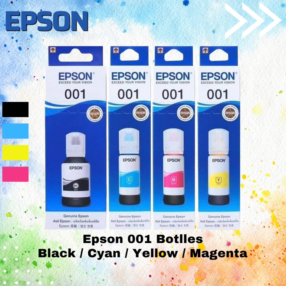 1 Set Tinta Epson 001 BCYM Original Printer L4150 L4160 L6160 L6190