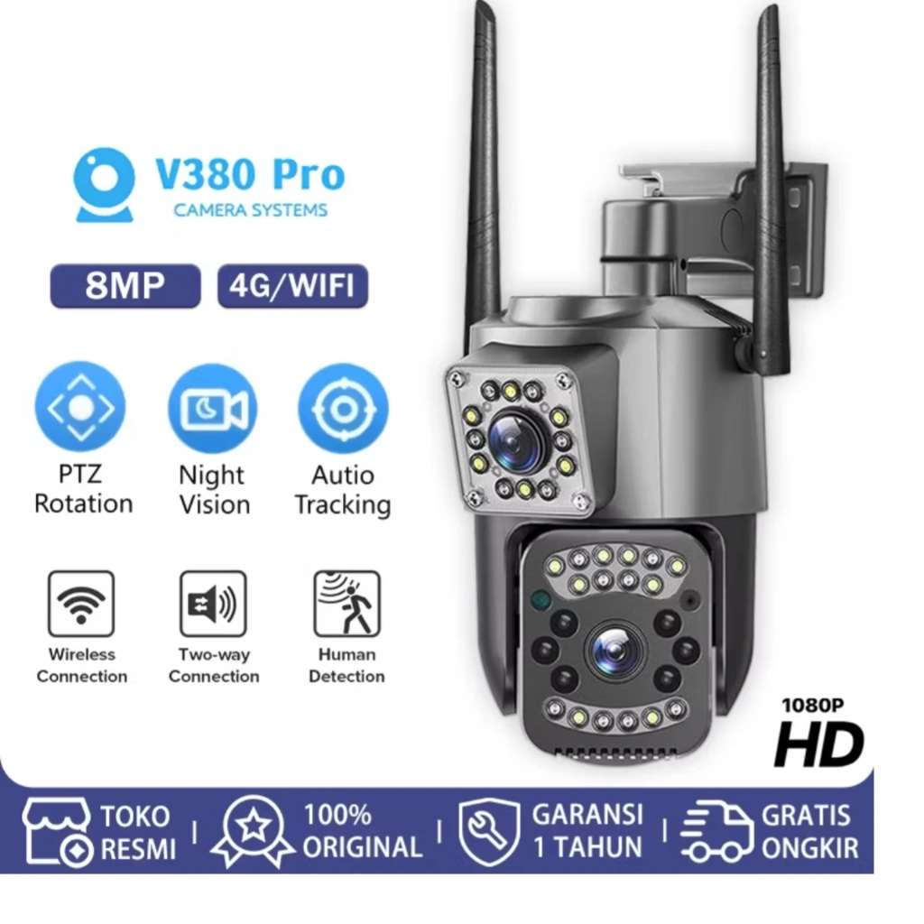 CCTV V380 Pro IP camera Kamera CCTV Wifi Indoor V380 Pro IP 360° Wide 1080P HD