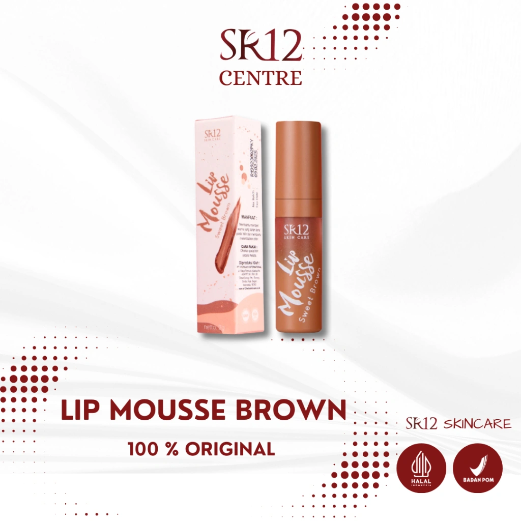 SR12 Lip Mousse Brown Cream Pelembab Bibir Alami Soft dan Matte