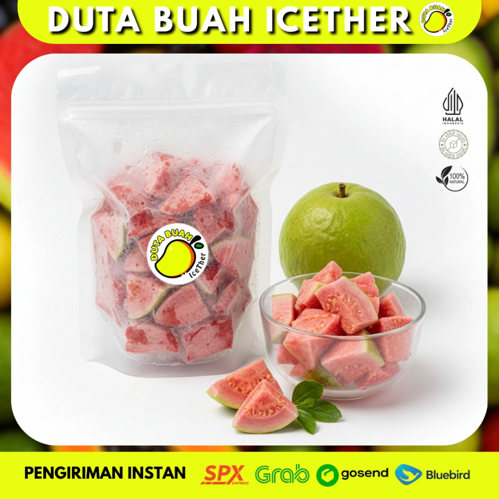 Jambu Biji Merah  tanpa biji Frozen Fruit – Buah Beku Segar Siap Konsumsi | Duta Buah Icether Bandung
