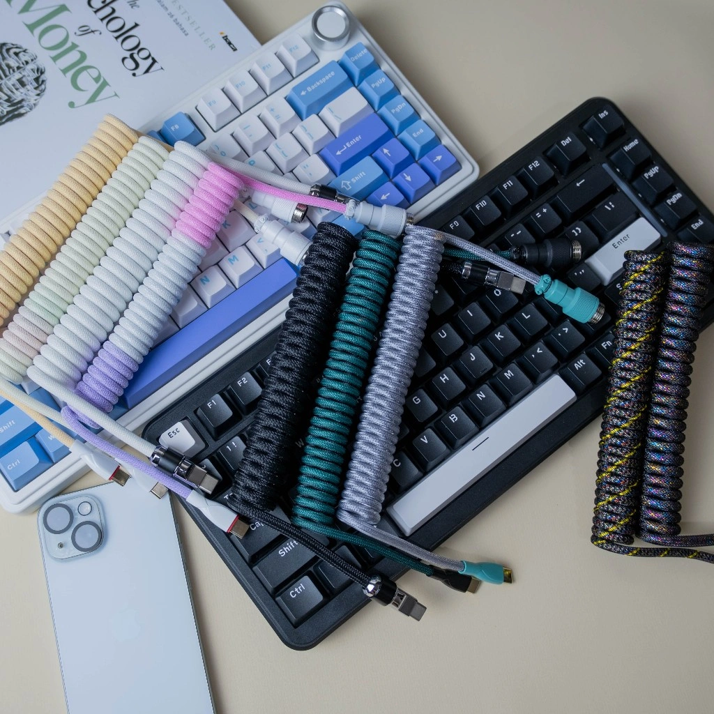 Coiled Cable For Mechanical Keyboard Type C Kabel With Aviator By Galatix