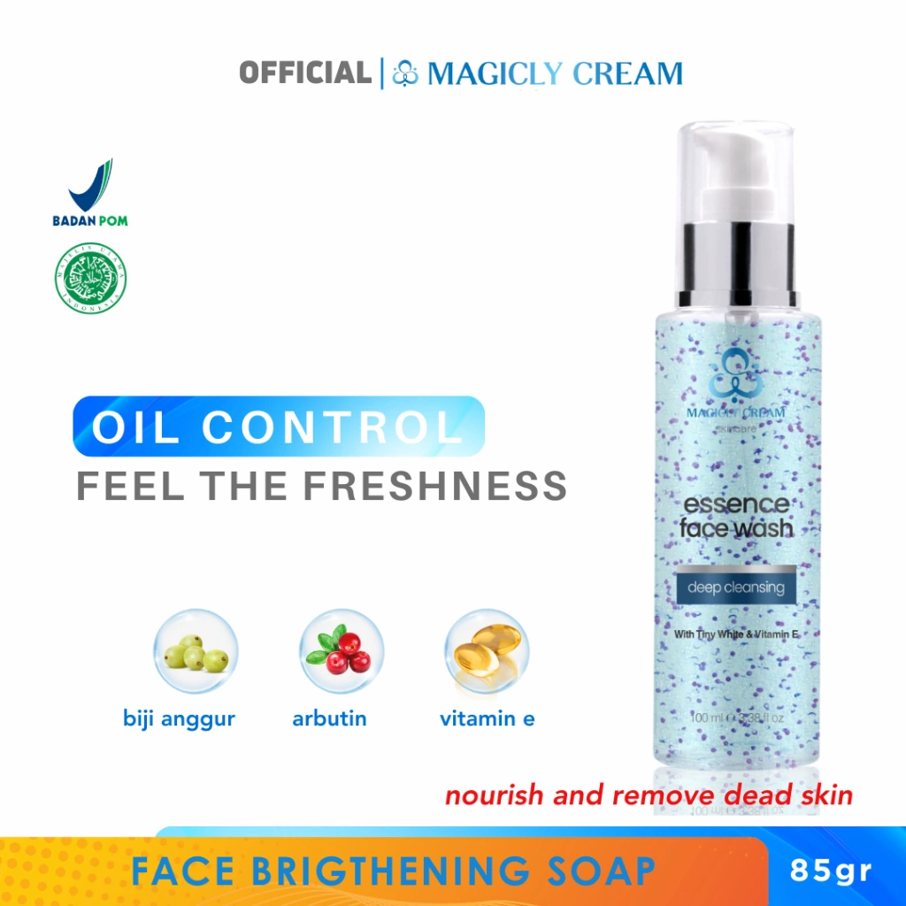 MAGICLY CREAM SKINCARE Sabun Pembersih Wajah Cair  Essence Face Wash for Bright Skin 125 ml