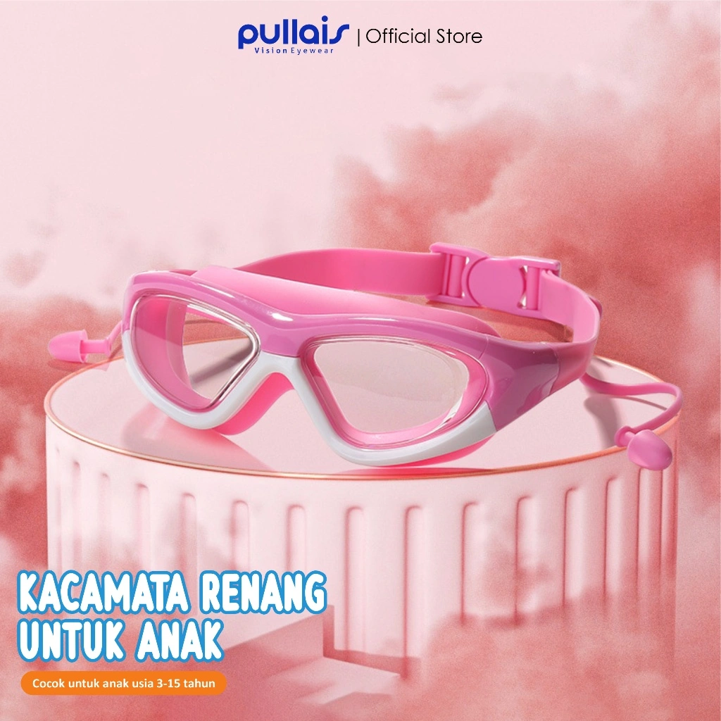 Pullais Eyewear Kacamata Renang Anak Swimming Character Colorfull Anti UV Anti Fog Karet Silikon 5021