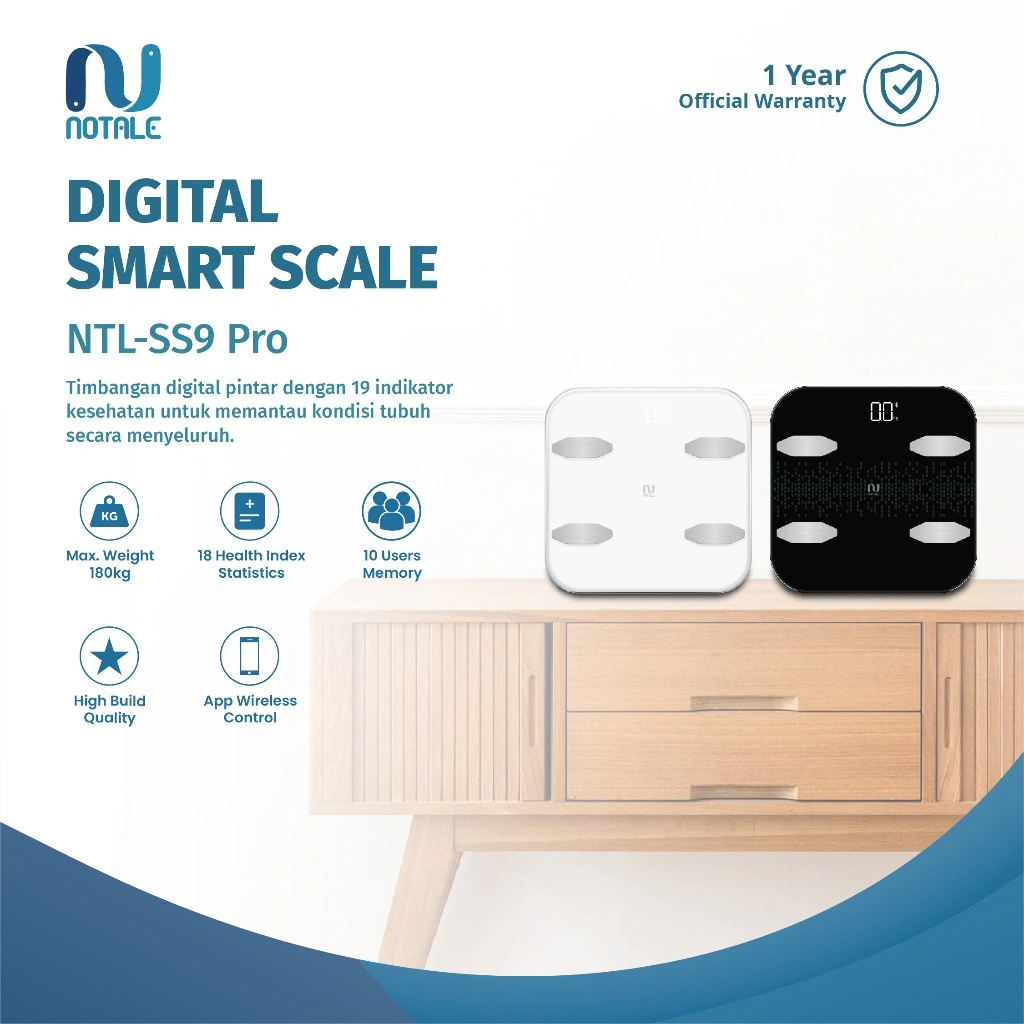 Notale Timbangan Badan Digital Smart Weight Scale with APPS Wireless
