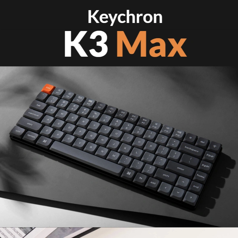 Keychron K3 Max QMK/VIA Wireless Mechanical Keyboard Low Profile Gateron Hot-swappable Switch RGB Backlight